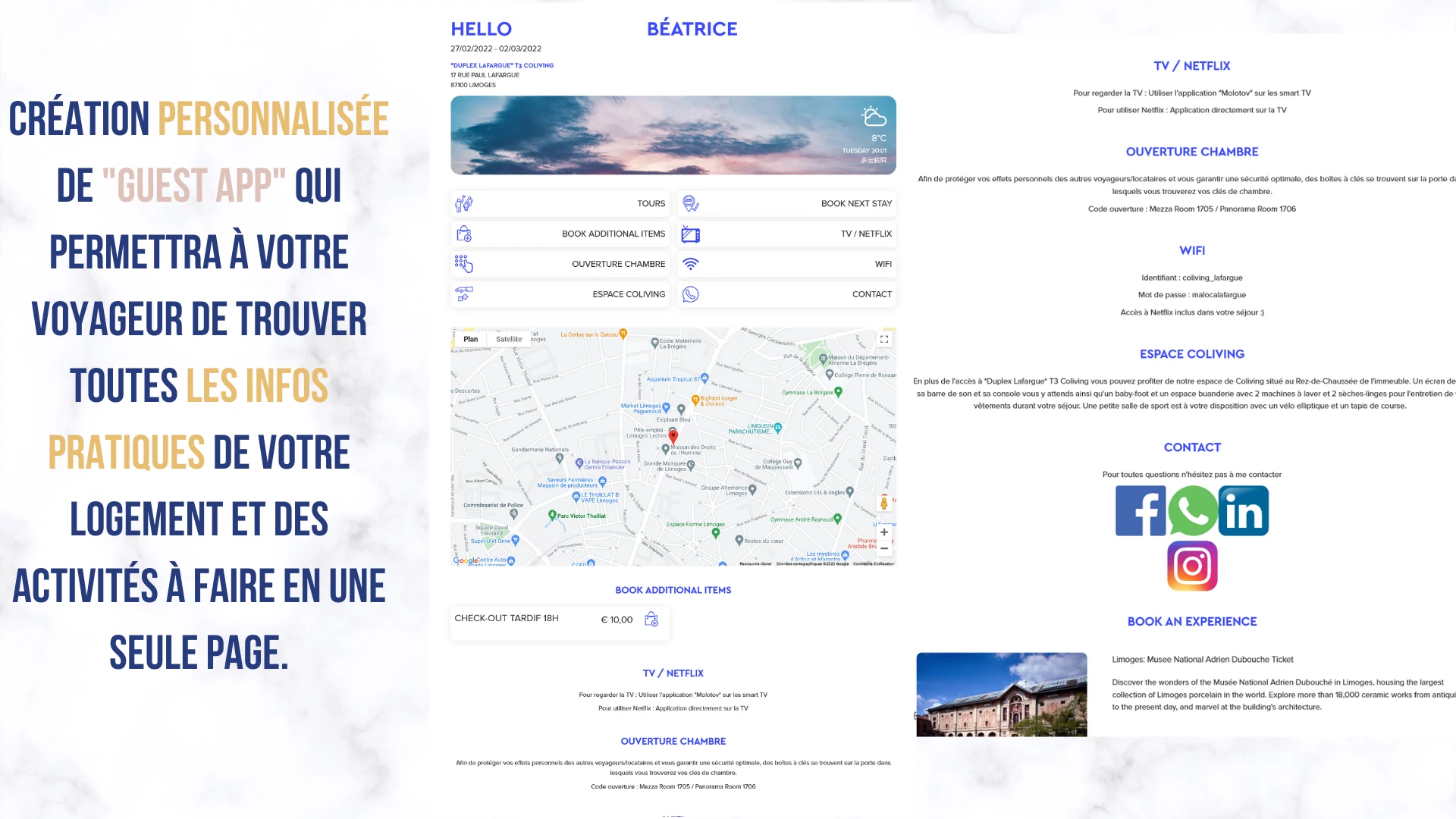 Prestations conciergerie: Guest-App